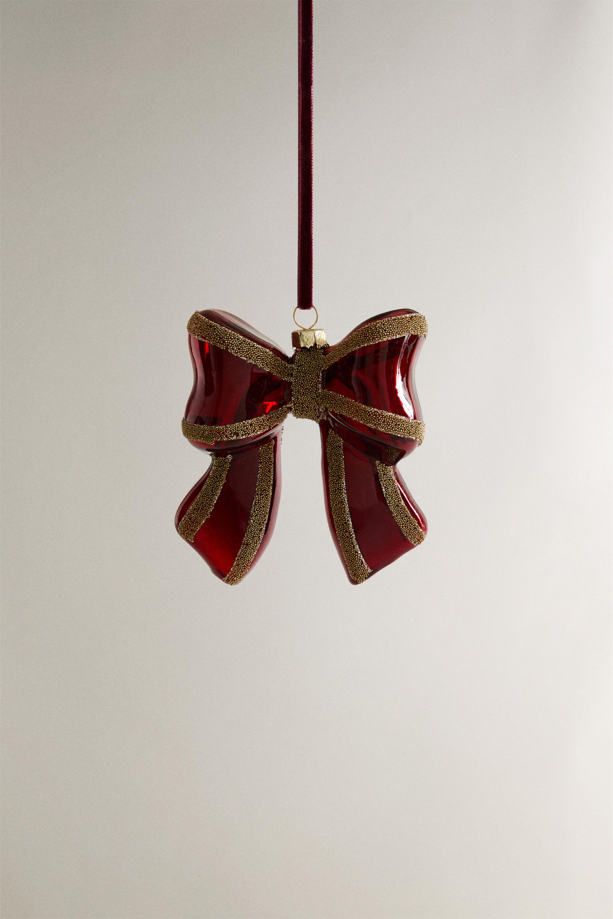 SHINY BOW CHRISTMAS TREE ORNAMENT